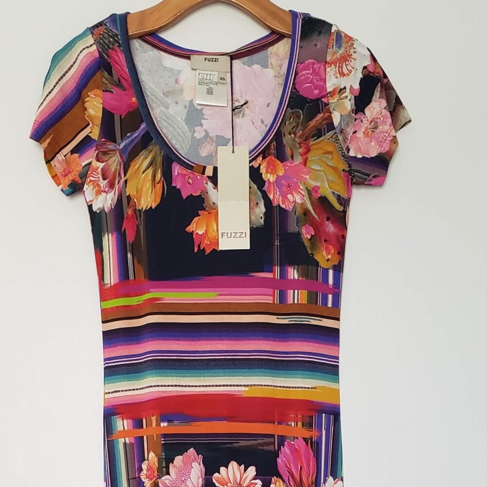 FUZZI NEW FLORAL CACTUS PRINT MAXI DRESS SIZE XS